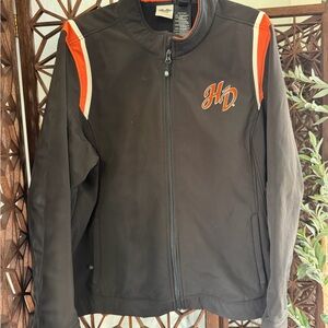 Harley-Davidson Black Utility Jacket with Orange and Cream Stripes